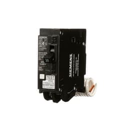 SIEMENS QF120A Gfci Circuit Breaker, Plug In, Self Testing, 20 Amp, 1-Pole, 120 Volt
