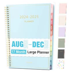 Forvencer 17 Months Academic Planner 2024-2025 Daily Weekly and Monthly, Aug 2024 - Dec 2025, Monthly Planner with Waterproof Cover, Agenda Book Planners with Colorful Tabs, School College Teacher Planner 2024-2025, A4 (8.5