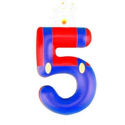 Gosknor Red Blue Birthday Candles,Fun Numbers Cartoon Game Themed Cake Topper Candles Birthday Cake Decorations for Boys Girls Kids Party Decor Celebration Supplies (Number 5)