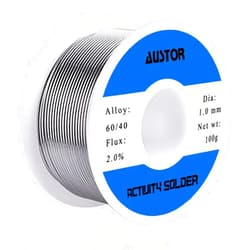AUSTOR 60-40 Tin Lead Rosin Core Solder Wire for Electrical Soldering (100g, 1.0mm)