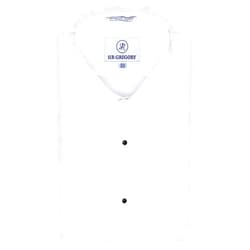 Sir Gregory Men's Regular Fit Tuxedo Shirt 100% Cotton Laydown Collar French Cuff 1/4 Inch Pleat