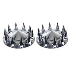 AUTOINTL Front Axle Wheel Cover Hubcap for Semi Truck 33mm Spike Thread-On Nuts Covers for Semi Truck Chrome Front Axle Wheel Cone Style Cover