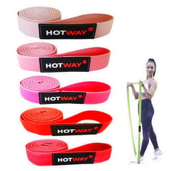 HOTWAY Long Resistance Bands Set, Fabric Pull Up Assistance Exercise Bands for Women, 5 Pack Thick Cloth Heavy Duty Stretch Bands for Full Body Workout & Weight Training