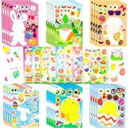 Xutengy 32PCS Easter Stickers Gifts for Kids，Easter Party Games Make a Face Stickers for Easter Child Boys Girls School Game Party Favor Supplies DIY Crafts Decorations