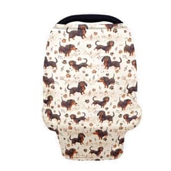 Uasibuni Note Dogs Pattern Nursing Cover Set Baby Stroller and Carseat Cover Privacy Breastfeeding Cover Multi-Use Car Seat Canopy Baby Girls Shopping Cart Cover