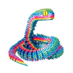 YHBWSM 24 Inch 3D Printed Articulated Snakes,3D Printed Animals Toys, Flexible Movable Joint Viper for Home Office Desk Decor,Easter Halloween Party Decorations Gifts