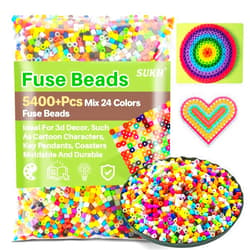 Sukh 5400+Pcs Fuse Beads - Fuse Beads Kit Melty Beads Kit Melting Beads Fuse Beads Bulk Iron Beads for Kids Crafts, Ideal for Boys and Girls Christmas Birthday Gifts Mix 24 Colors 5mm