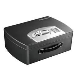 SentrySafe Portable Black Safe Box with Digital Keypad Lock, Small Steel Travel Safe with Carrying Handle for Money, Passport, 0.21 Cubic Feet, 4.4 x 13 x 10 Inches, P021E