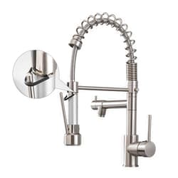 AIMADI Kitchen Faucet with Pull Down Sprayer - Commercial Single Handle High Arc Stainless Steel Brushed Nickel Kitchen Sink Faucet