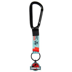 Bioworld Jurassic Park Caution 10,000 Volts Dinosaur Design Carabiner Keychain with 2