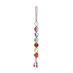 Nicestone 7 Chakra Gemstones Healing Feng Shui Crystals Window Car Decorations Hanging Ornament Dowsing Pendulum Good Luck Home Decoration for Reiki Yoga Meditation