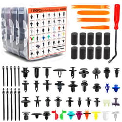 Niteguy 1595Pcs Car Retainer Clips & Door Panel Trim Clamp Kit -40 Most Popular Sizes Nylon Bumper Fender Rivets Kit with 10 Cable Ties for GM Ford Toyota Honda Chevrolet BMW Benz Audi Nissan Mazda