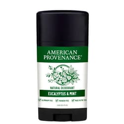 American Provenance Aluminum Free Natural Deodorant For Women and Men - Eucalytus and Mint - 24 Hour Odor Protection Cruelty Free - Made in the USA (1 pack)