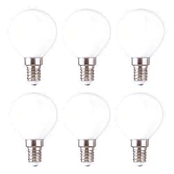 Lxcom Lighting G45 LED Bulb 5W Globe Vanity Light Bulb E14 Candelabra Base 50W Equivalent Warm White 3000K LED Round Light Bulb 500LM for Makeup Mirror Bathroom Home Lighting, 6 Pack