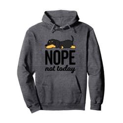 LZY1 Retro Nope Not Today Funny Lazy Dachshund Wiener Dog Lover Pullover Hoodie