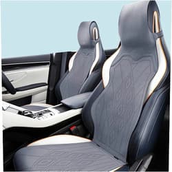 LAVLEM Car Seat Cover Compatible with Jaguar F-PACE SVR Waterproof PU Leather Sports Seat Cushion Suede Vehicle Cushion Comfortable Breathable Double Sided Use (Color : Gray, Size : F-PACE SVR)