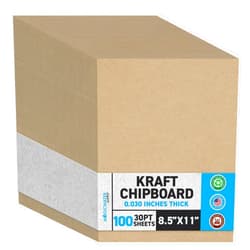 MagicWater Supply MagicWater Chipboard Sheet for DIY Projects - 8.5x11 Inch - 100 Pack - 30 pt - Heavy Duty Kraft (0.030 Inch Thick) Paperboard, For Scrapbooking, Books, Picture Frame Backing, Arts Project & Crafts
