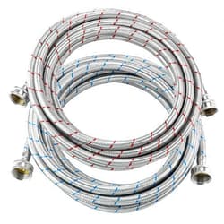 MIFLUS 15 FT Long Washing Machine Hoses (2Packs), Hot & Cold Striped Water Connection, Universal Fit for Standard Wash Machines