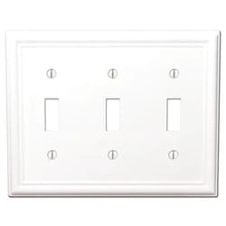 Amerelle 149TTTW Chelsea Wallplate, 3 Toggle, Steel, White, 1-Pack