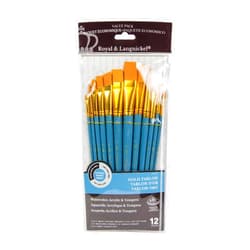 Royal & Langnickel Royal Brush Manufacturing Royal and Langnickel Zip N' Close 12-Piece Brush Set, Medium Gold Taklon