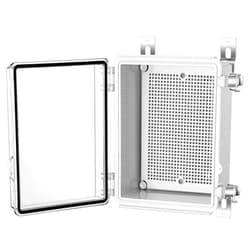 Gratury Junction Box, IP67 Waterproof Plastic Enclosure for Electrical Project, Hinged Transparent Cover, Includes Mounting Plate and Wall Bracket 220×170×110mm (8.6