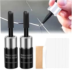 Poouty Cracks Gone Glass Repair Kit, 2024 Upgrade Chipped Windshield Repair Kit Fast Repair Windshield Crack Repair Kit, Windshield Chip Repair Kit Cracked Glass Repair Liquid Fluid for Window Glass (2Pcs)