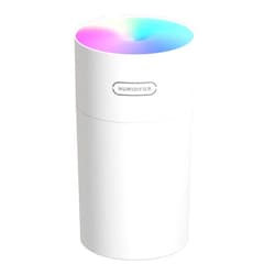 TRIIFON Mini Humidifier, Small Personal Cool Mist Humidifiers with Colorful Light, USB Powered, 2 Spray Modes, Auto Shut-Off, Ultra-Quiet Portable Air Humidifier for Women Kids Bedroom Office Desk (White)