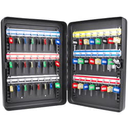 Barska Wall Mount Adjustable Cabinet with Colorful Key Tag Labels Combination Lock Box, 48 Position, Black