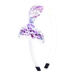 Totelux Mermaid Headband Sequins Glitter Hair Bands Reversible Fish Tail Hair Hoop with Pearl Women Girls Hair Accessories for Birthday Party Favors Headdress Decoration Supplies Gift (Light Purple)