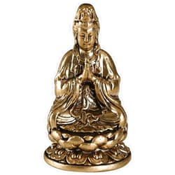 FOMIYES Avalokitesvara Figurine Guan Yin Statue Kuan Yin Figurine Mini Quan Yin Sculpture Chinese Goddess Avalokitesvara Statue Goddess of Mercy Guan Jin Buddha Statue on Lotus