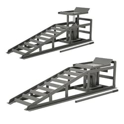 Dithoko 2 Pack Hydraulic Car Ramps 5T 11000lbs Heavy Duty Low Profile Car Lift Service Ramps Truck, Trailer Garage, Adjustable Height Hydraulic Vehicle Ramps, Gray