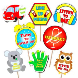 Gisgfim 8 Pieces Manage Your Class Signs Management Signs for Nursery Homeschool Playroom Teacher Class Classroom Rules Banner Educational Posters for Preschool Toddler Kid Kindergarten Classroom Decoration