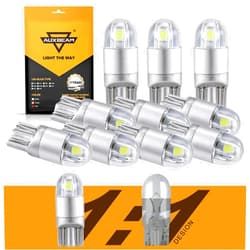 Auxbeam 194 LED Bulbs White, Super Bright 168 T10 W5W 2825 LED Light Bulbs 6000K 3030 Chips LED Replacement Bulb for License Plate Lights, Dome Map Light, Courtesy Light Bulbs 10 Pack