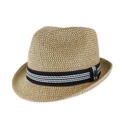 Hats in the Belfry Belfry Men Women Summer Straw Trilby Fedora Hat in Blue Tan Black Luz Tan LRG