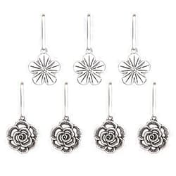 Ascrafter Alloy Flower Zipper Pulls Charms for Jacket, Purses, Backpack, 7 Pack