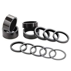 RouLiPouLi 12 Pieces Bike Headset Spacer Carbon Fiber Bicycle Front Fork Stem Spacers Fit 1 1/8-Inch Stem, 1 2 3 5 10 15 mm