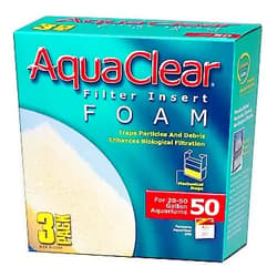 Aqua Clear AquaClear 50 Foam Filter Inserts, Aquarium Filter Replacement Media, 3-Pack, A1394