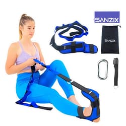 SANZIX Foot Stretcher & Calf Stretcher, Hamstring Stretcher, Leg Stretcher, Ligament Stretching Belt, Stretching Equipment, Stretching Strap For Plantar Fasciitis, Achilles Tendonitis, Foot Drop, Heel Spur, Physical Therapy, Yoga with Detachable Hook