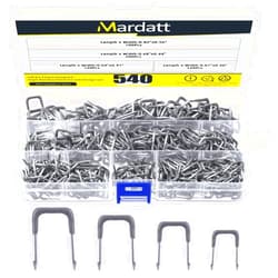 Mardatt 540 Pcs Insulated U Staple Nail Assortment Set with Storage Case, 0.56