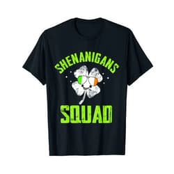 St Patrick's Day Shenanigans Squad Outfit By Mj Funny Irish Flag Shenanigans Squad St Patricks Day Costume T-Shirt