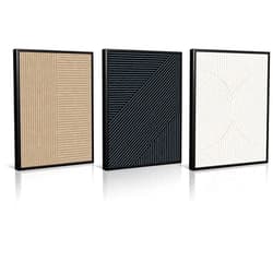 Youillne Modern Abstract Pictures Wall Art Boho Neutral Canvas Wall Art Minimalist Line Wall Decor Beige Black Brown Artwork Abstract Modern Painting Prints for Living Room Bedroom 16x24 Inch Framed Set of 3