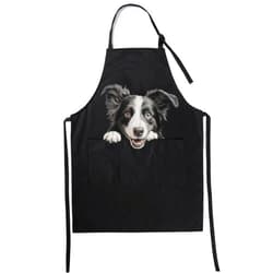 InnoBeta Border Collie Dog Apron for Collie Lovers, Border Collie Gifts for Women/Men, Cute Dog Head Funny Gifts for Border Collie Owners & Lovers, Apron comes with Pockets and Adjustable Neck Strap