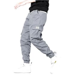 HOTake Men's Casual Cargo Pants Elastic Waist Drawstring Tapered Pants for Men Joggers Hiking Pants with Multi Pockets