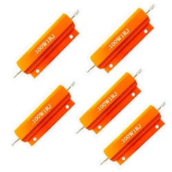 Comidox Set of 5 100W Watt Shell Power Aluminum Housed Case Wirewound Resistor 1R Ohm