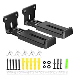 ZUOLACO Soundbar Wall Mount Bracket for Samsung, Bose, Vizio, LG, Sony, JBL, Sonos and More Sound Bar Mounts Under TV, Hold up to 33 lbs, Depth Adjustable 3.6”-6.4”, Soundbar Shelf, Black