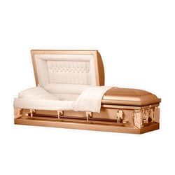 Titan Casket Cambridge Series | Copper Steel Casket with Rosetan Velvet Interior