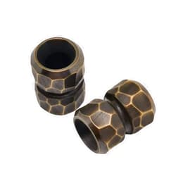 CoBtee 2 pcs Brass Stone Grain Lanyard Beads Charms Pendant Paracord Parachute Cord Beads Mens Gift DIY Accessories