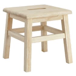 eHemco Solid Hardwood Step Stool for Adults and Kids, 12.25 Inches, Unfinished
