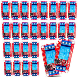 Kigeli 24 Pcs 5v Relay Module One Channel Switch with Optocoupler and Opto Isolation, Compatible with High and Low Level Triggers, 19.69 x 10.24 x 7.09 Inches