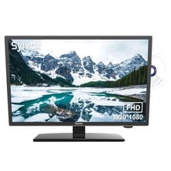 SYLVOX 24'' TV 12/24 Volt TV 1080P FHD RV TV, with Digital Video Disc Player FM Radio Base and Digital Noise Reduction, Suitable for RV Camper Kitchen Bedroom Boat, RT24R2GNDA 2023